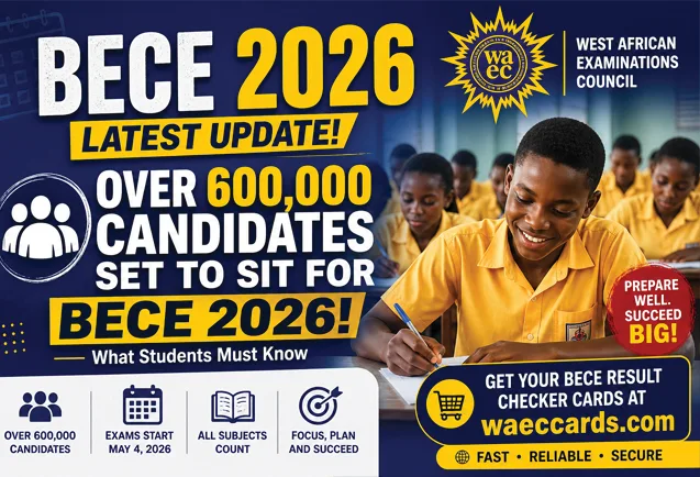Over 600,000 Candidates Set to Sit for BECE 2026 – Key Updates from WAEC